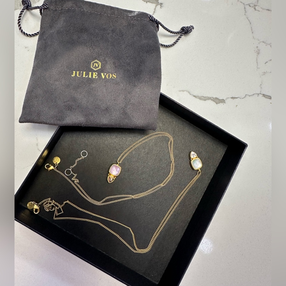 Julie Vos Pair of Aquitaine Duo Delicate Necklaces
